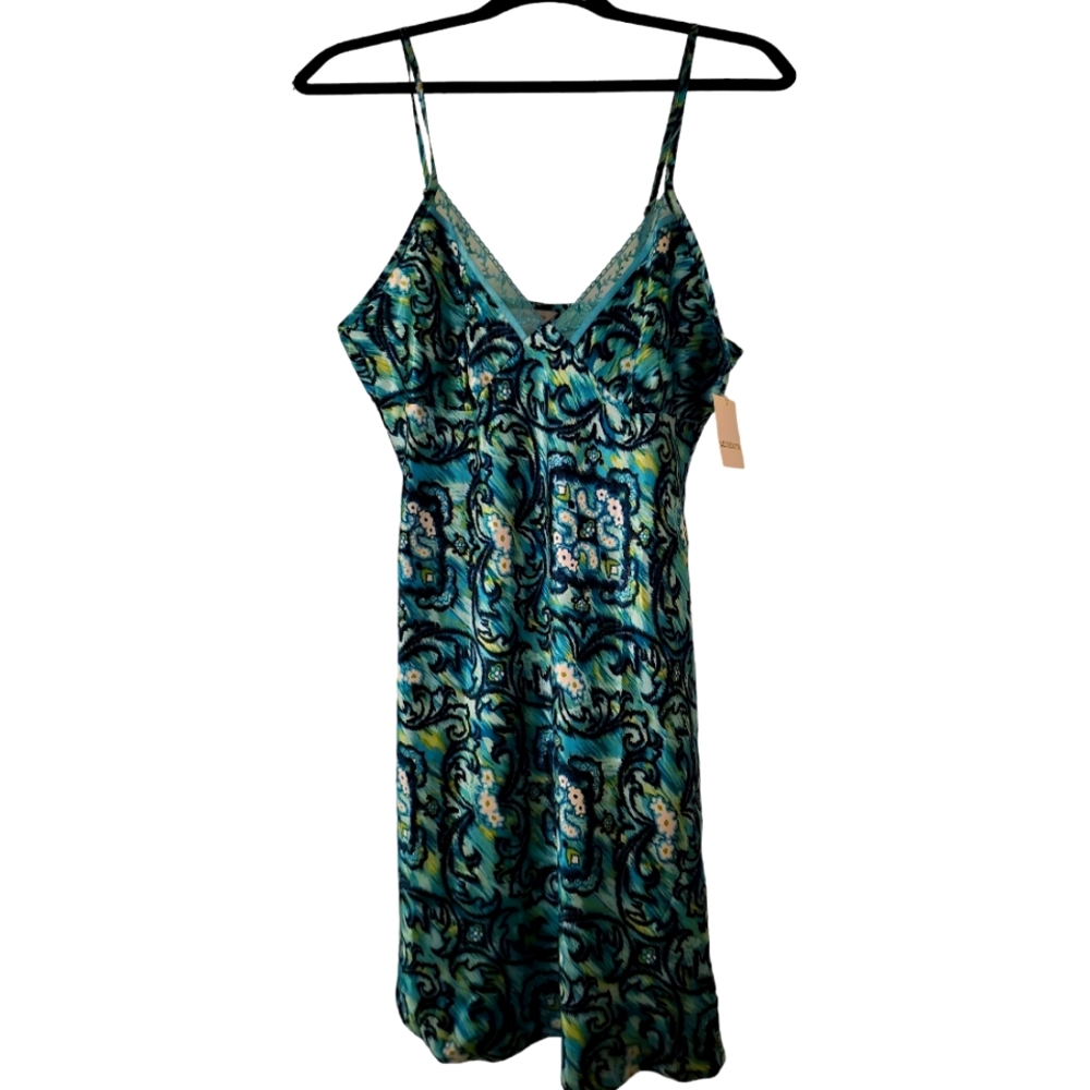 Liz Claiborne L Cami sleepwear green/turquoise/navy print